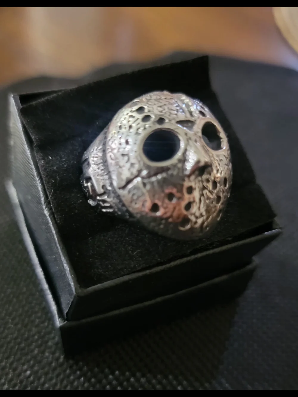 Silver Skull Mask Ring for Men - Gothic Statement